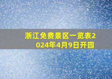 浙江免费景区一览表2024年4月9日开园