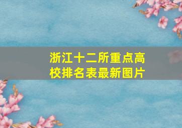 浙江十二所重点高校排名表最新图片