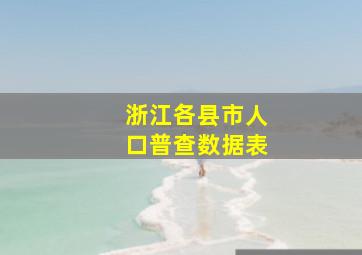 浙江各县市人口普查数据表