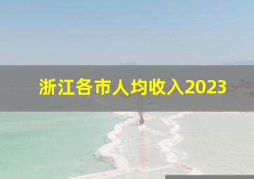 浙江各市人均收入2023