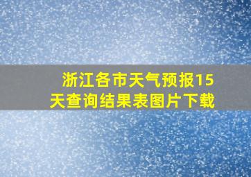 浙江各市天气预报15天查询结果表图片下载