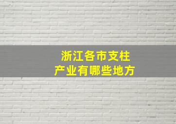 浙江各市支柱产业有哪些地方