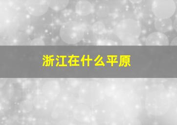 浙江在什么平原