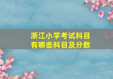 浙江小学考试科目有哪些科目及分数