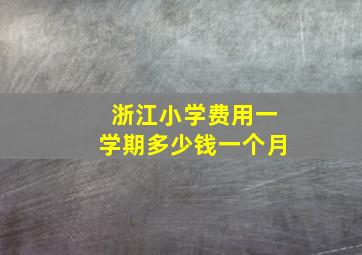 浙江小学费用一学期多少钱一个月