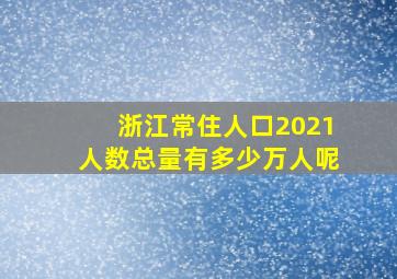 浙江常住人口2021人数总量有多少万人呢