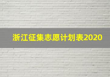 浙江征集志愿计划表2020