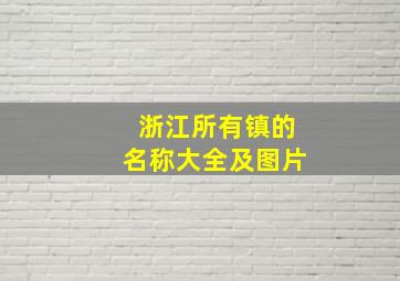 浙江所有镇的名称大全及图片