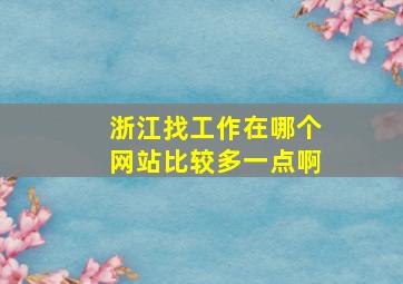 浙江找工作在哪个网站比较多一点啊