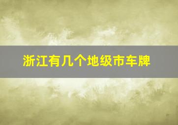 浙江有几个地级市车牌