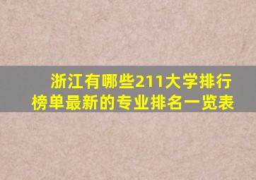 浙江有哪些211大学排行榜单最新的专业排名一览表