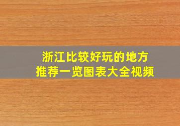 浙江比较好玩的地方推荐一览图表大全视频