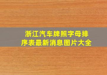 浙江汽车牌照字母排序表最新消息图片大全