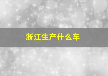 浙江生产什么车