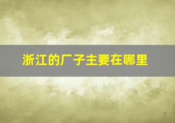 浙江的厂子主要在哪里