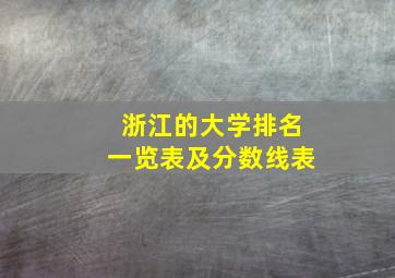 浙江的大学排名一览表及分数线表