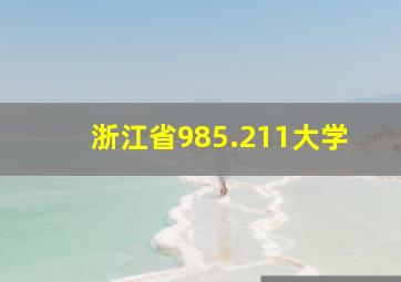 浙江省985.211大学