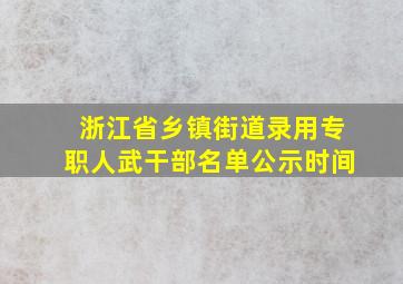 浙江省乡镇街道录用专职人武干部名单公示时间