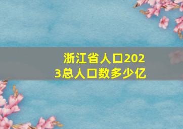 浙江省人口2023总人口数多少亿