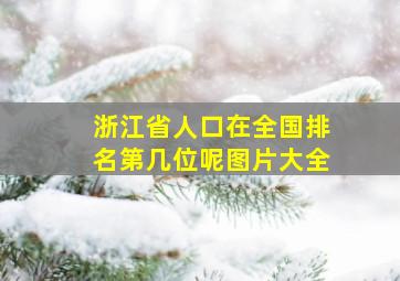 浙江省人口在全国排名第几位呢图片大全