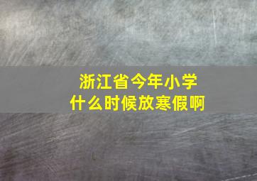 浙江省今年小学什么时候放寒假啊