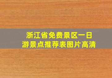 浙江省免费景区一日游景点推荐表图片高清