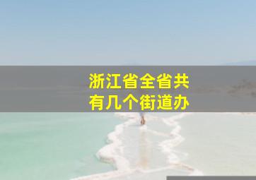 浙江省全省共有几个街道办