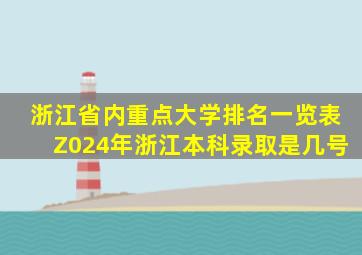 浙江省内重点大学排名一览表Z024年浙江本科录取是几号