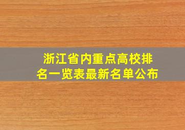 浙江省内重点高校排名一览表最新名单公布