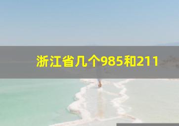 浙江省几个985和211