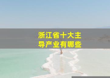 浙江省十大主导产业有哪些