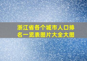 浙江省各个城市人口排名一览表图片大全大图