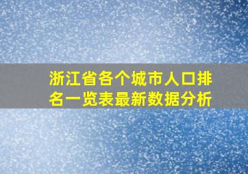 浙江省各个城市人口排名一览表最新数据分析