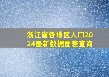 浙江省各地区人口2024最新数据图表查询