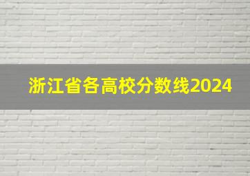 浙江省各高校分数线2024