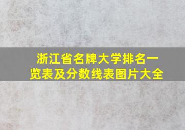 浙江省名牌大学排名一览表及分数线表图片大全