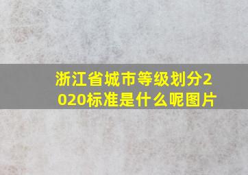 浙江省城市等级划分2020标准是什么呢图片