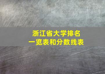 浙江省大学排名一览表和分数线表