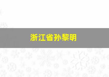 浙江省孙黎明