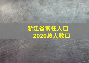 浙江省常住人口2020总人数口