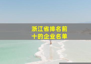 浙江省排名前十的企业名单