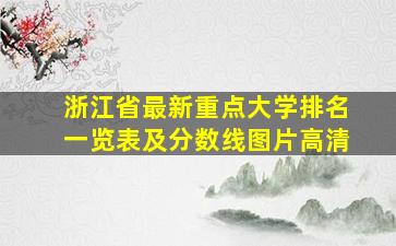 浙江省最新重点大学排名一览表及分数线图片高清