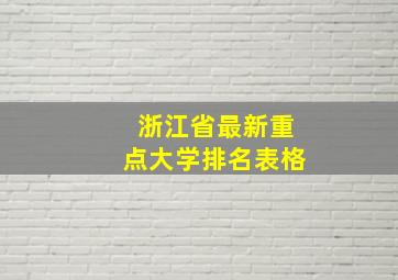 浙江省最新重点大学排名表格