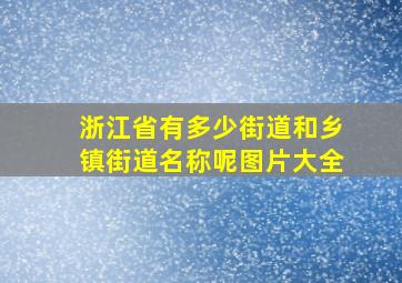 浙江省有多少街道和乡镇街道名称呢图片大全