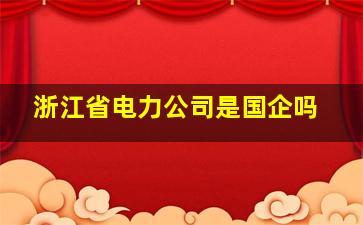 浙江省电力公司是国企吗