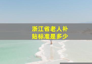 浙江省老人补贴标准是多少