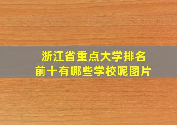 浙江省重点大学排名前十有哪些学校呢图片