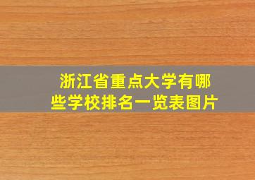 浙江省重点大学有哪些学校排名一览表图片