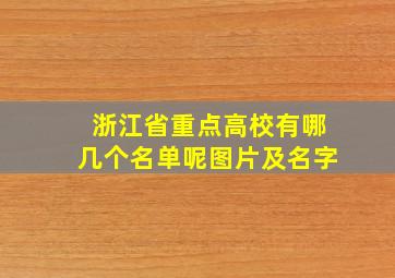 浙江省重点高校有哪几个名单呢图片及名字