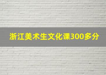 浙江美术生文化课300多分